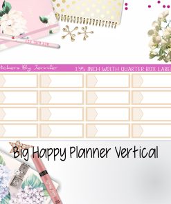 1.95 inch Width Quarter Box Labels 002 for Big Happy Planner Vertical Planner Stickers