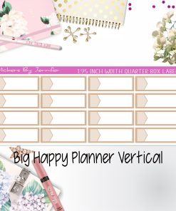 1.95 inch Width Quarter Box Labels 004 for Big Happy Planner Vertical Planner Stickers