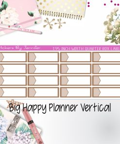 1.95 inch Width Quarter Box Labels 006 for Big Happy Planner Vertical Planner Stickers