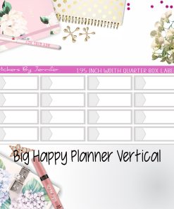 1.95 inch Width Quarter Box Labels 009 for Big Happy Planner Vertical Planner Stickers