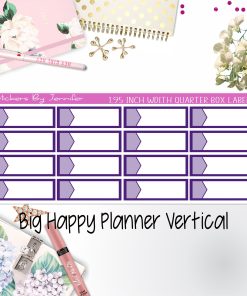 1.95 inch Width Quarter Box Labels 015 for Big Happy Planner Vertical Planner Stickers