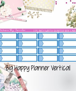 1.95 inch Width Quarter Box Labels 022 for Big Happy Planner Vertical Planner Stickers