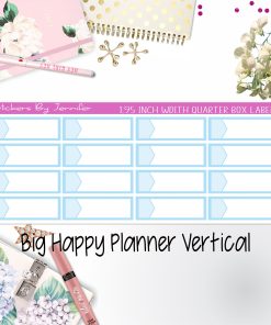 1.95 inch Width Quarter Box Labels 024 for Big Happy Planner Vertical Planner Stickers
