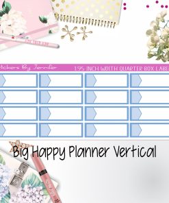 1.95 inch Width Quarter Box Labels 025 for Big Happy Planner Vertical Planner Stickers