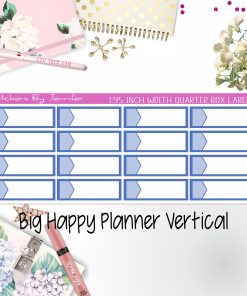 1.95 inch Width Quarter Box Labels 026 for Big Happy Planner Vertical Planner Stickers