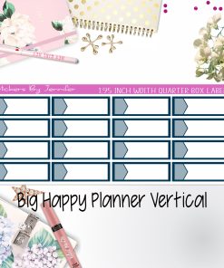 1.95 inch Width Quarter Box Labels 028 for Big Happy Planner Vertical Planner Stickers