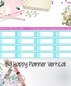 1.95 inch Width Quarter Box Labels 033 for Big Happy Planner Vertical Planner Stickers