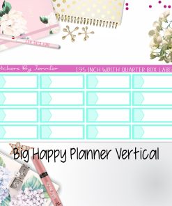 1.95 inch Width Quarter Box Labels 034 for Big Happy Planner Vertical Planner Stickers