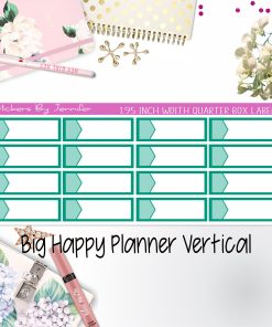 1.95 inch Width Quarter Box Labels 036 for Big Happy Planner Vertical Planner Stickers