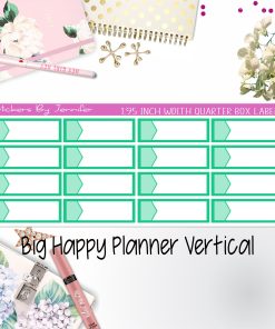 1.95 inch Width Quarter Box Labels 037 for Big Happy Planner Vertical Planner Stickers
