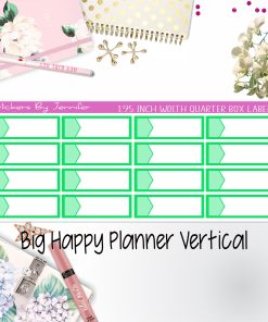 1.95 inch Width Quarter Box Labels 039 for Big Happy Planner Vertical Planner Stickers