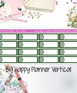 1.95 inch Width Quarter Box Labels 041 for Big Happy Planner Vertical Planner Stickers