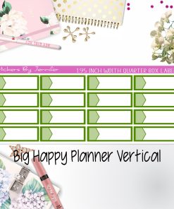 1.95 inch Width Quarter Box Labels 043 for Big Happy Planner Vertical Planner Stickers