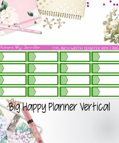 1.95 inch Width Quarter Box Labels 044 for Big Happy Planner Vertical Planner Stickers