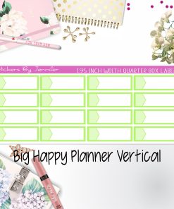 1.95 inch Width Quarter Box Labels 046 for Big Happy Planner Vertical Planner Stickers