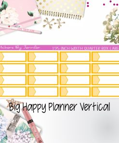 1.95 inch Width Quarter Box Labels 050 for Big Happy Planner Vertical Planner Stickers