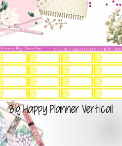 1.95 inch Width Quarter Box Labels 052 for Big Happy Planner Vertical Planner Stickers