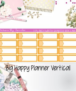 1.95 inch Width Quarter Box Labels 054 for Big Happy Planner Vertical Planner Stickers