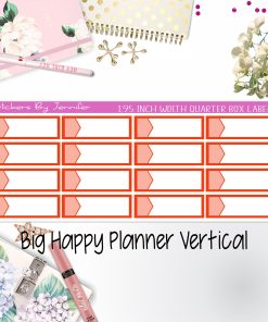 1.95 inch Width Quarter Box Labels 057 for Big Happy Planner Vertical Planner Stickers
