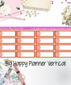 1.95 inch Width Quarter Box Labels 058 for Big Happy Planner Vertical Planner Stickers