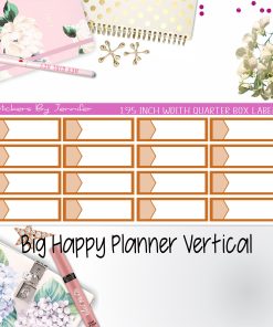 1.95 inch Width Quarter Box Labels 059 for Big Happy Planner Vertical Planner Stickers