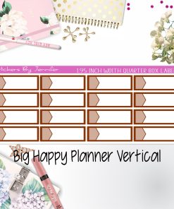 1.95 inch Width Quarter Box Labels 060 for Big Happy Planner Vertical Planner Stickers