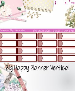 1.95 inch Width Quarter Box Labels 061 for Big Happy Planner Vertical Planner Stickers