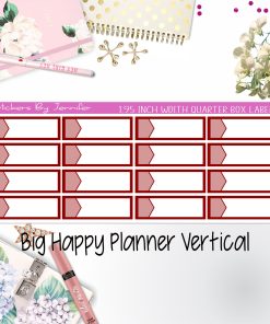 1.95 inch Width Quarter Box Labels 062 for Big Happy Planner Vertical Planner Stickers