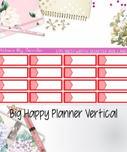 1.95 inch Width Quarter Box Labels 070 for Big Happy Planner Vertical Planner Stickers