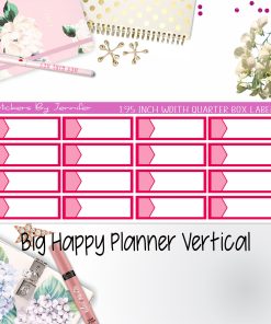 1.95 inch Width Quarter Box Labels 089 for Big Happy Planner Vertical Planner Stickers