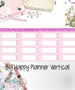 1.95 inch Width Quarter Box Labels 093 for Big Happy Planner Vertical Planner Stickers