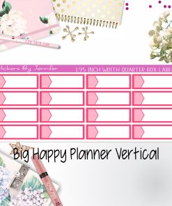 1.95 inch Width Quarter Box Labels 096 for Big Happy Planner Vertical Planner Stickers