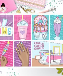 Girls Day  Full Box Planner Stickers, Big Happy Planner, Erin Condren, Classic Happy Planner