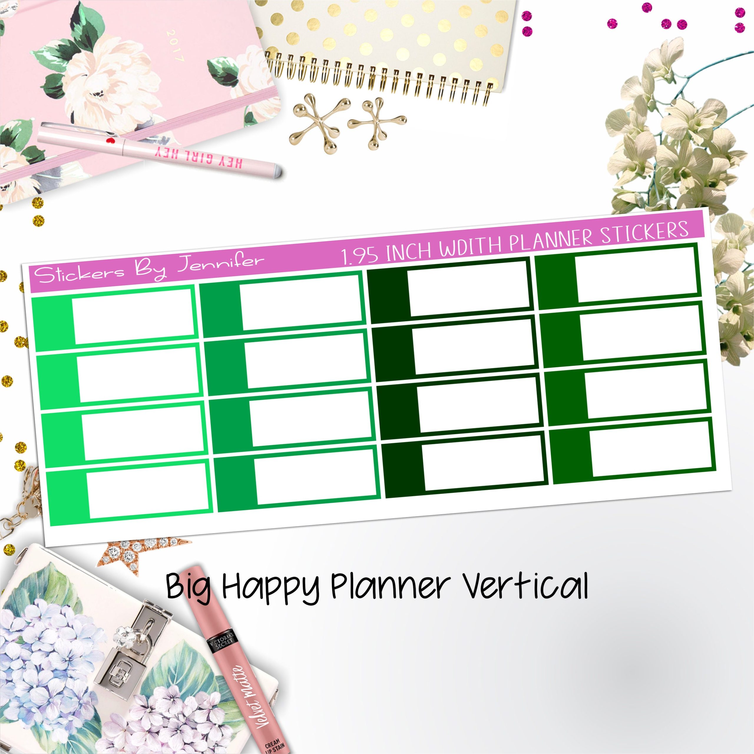Appointment Labels 1.95 inch Width Quarter Boxes 708 for Big Happy Planner Vertical Planner Stickers