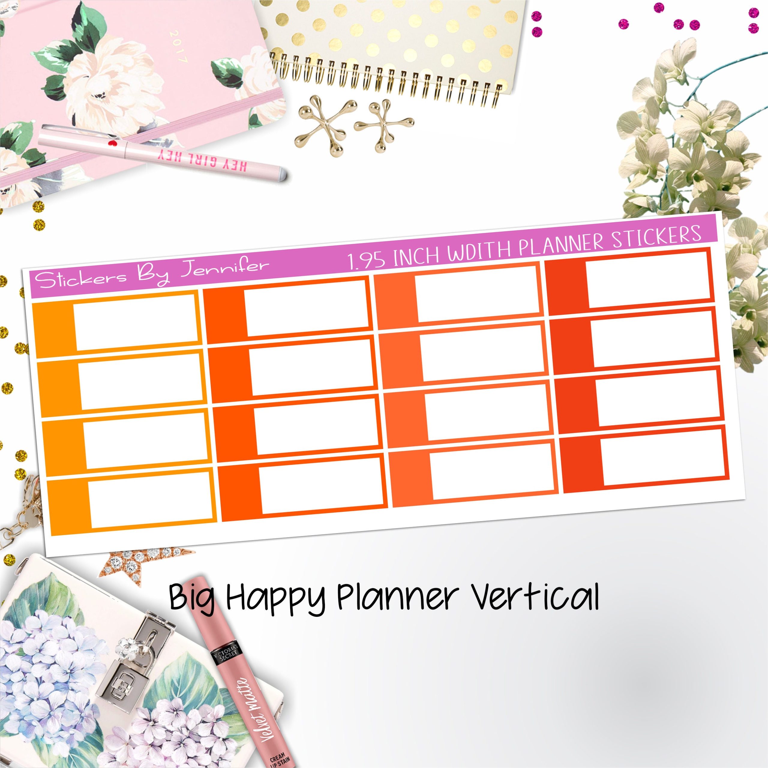 Appointment Labels 1.95 inch Width Quarter Boxes 712 for Big Happy Planner Vertical Planner Stickers