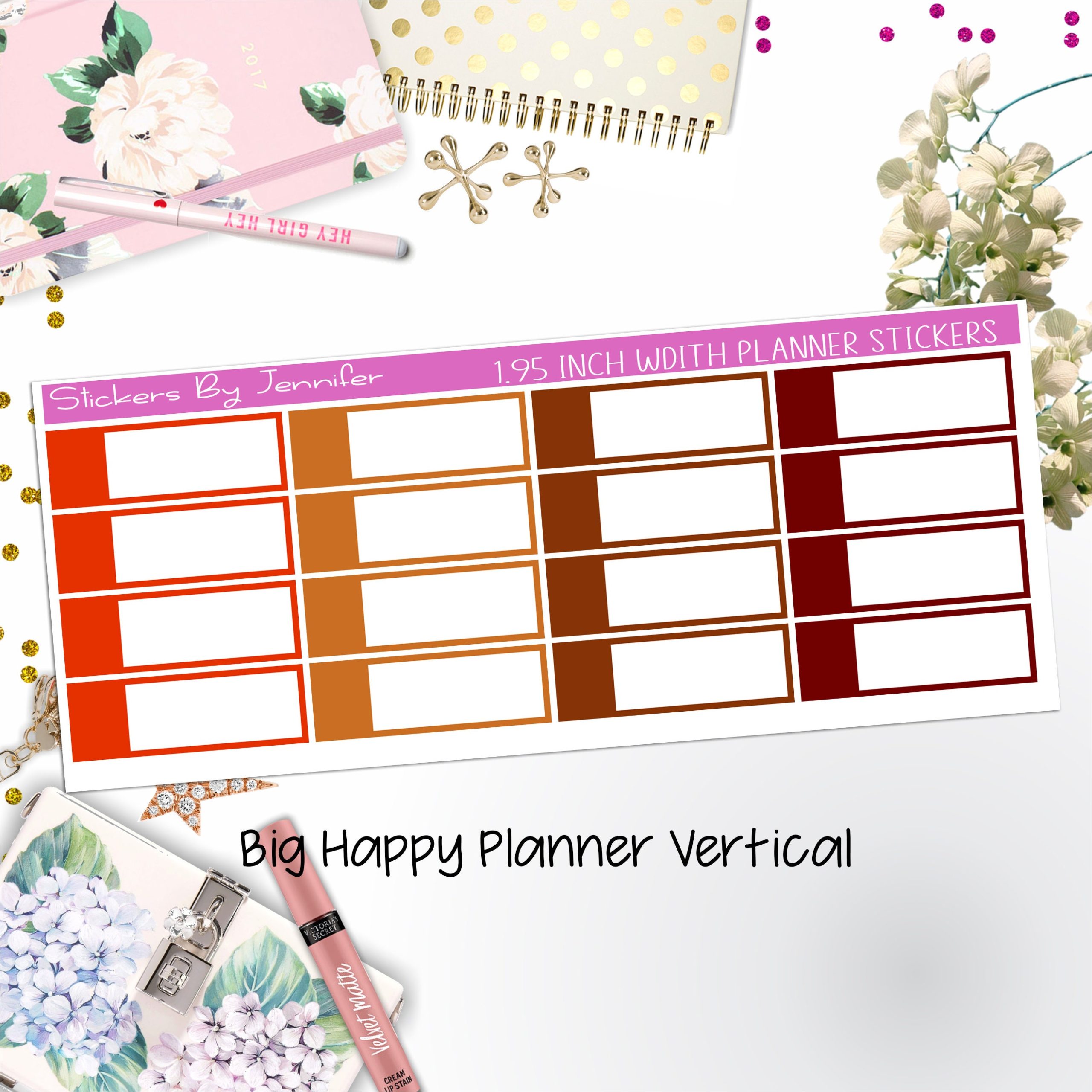 Appointment Labels 1.95 inch Width Quarter Boxes 713 for Big Happy Planner Vertical Planner Stickers