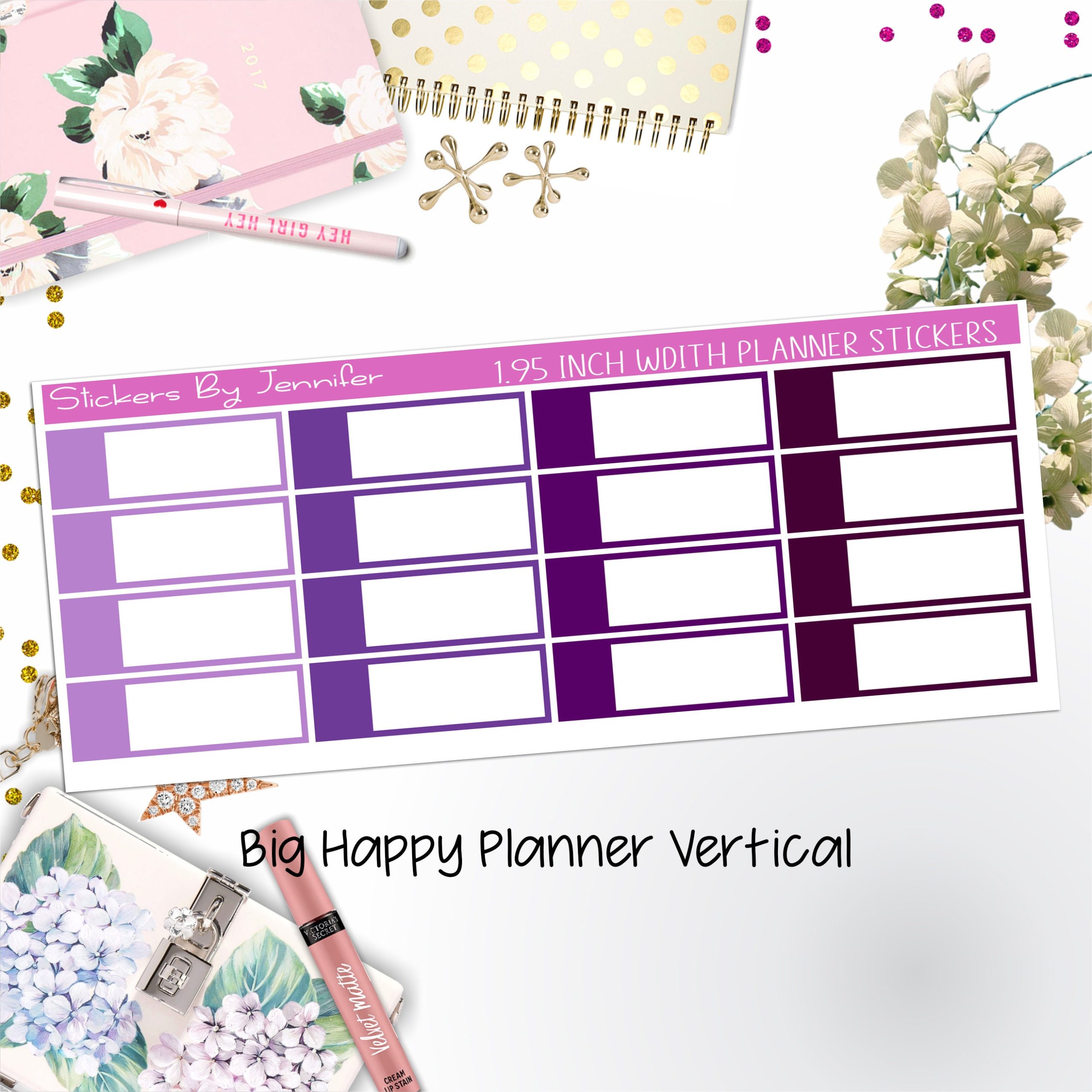 Appointment Labels 1.95 inch Width Quarter Boxes 717 for Big Happy Planner Vertical Planner Stickers