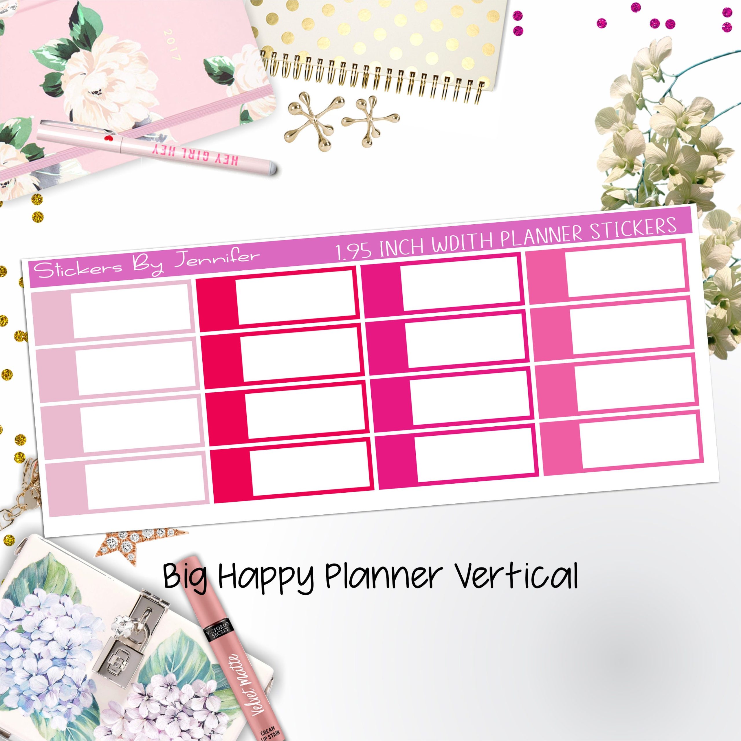Appointment Labels 1.95 inch Width Quarter Boxes 719 for Big Happy Planner Vertical Planner Stickers