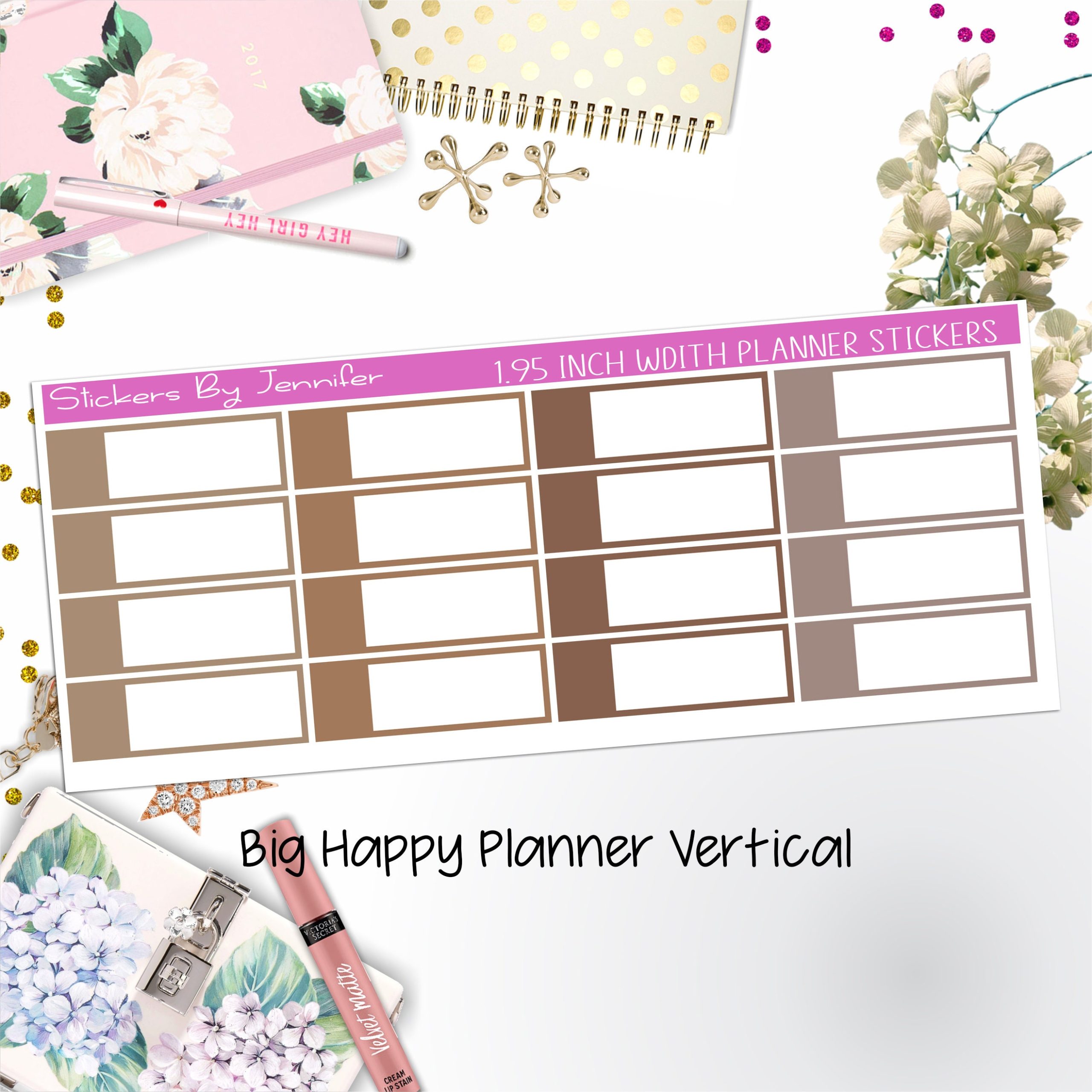 Appointment Labels 1.95 inch Width Quarter Boxes 724 for Big Happy Planner Vertical Planner Stickers