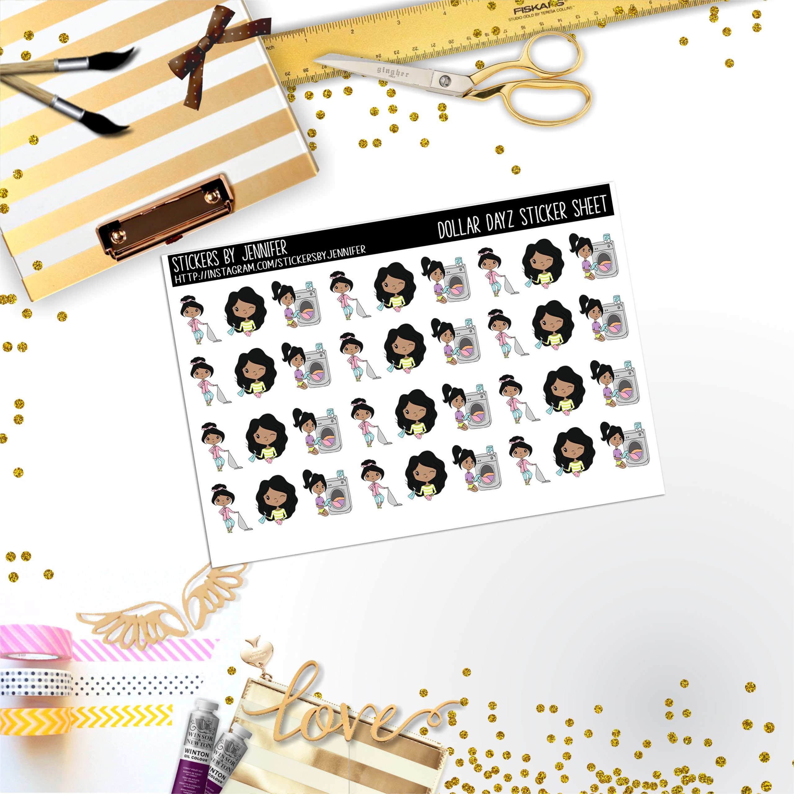 Cleaning Mini DD013, Planner Stickers, Bullet Journal, Functional Planner Stickers, Stationary Stickers