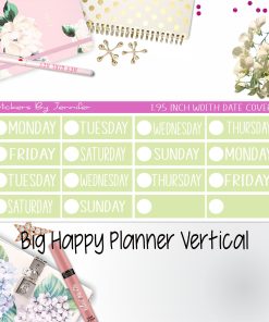 Date Covers 1.95 inch Width Quarter Box Labels 112 for Big Happy Planner Vertical Planner Stickers