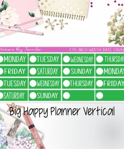 Date Covers 1.95 inch Width Quarter Box Labels 118 for Big Happy Planner Vertical Planner Stickers