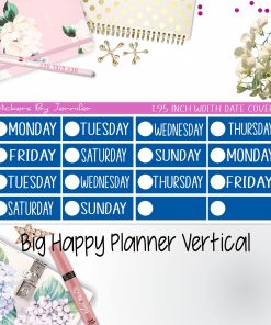 Date Covers 1.95 inch Width Quarter Box Labels 137 for Big Happy Planner Vertical Planner Stickers