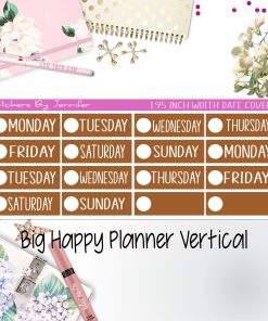 Date Covers 1.95 inch Width Quarter Box Labels 184 for Big Happy Planner Vertical Planner Stickers