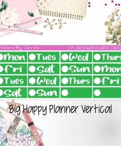 Date Covers 1.95 inch Width Quarter Box Labels 218 for Big Happy Planner Vertical Planner Stickers