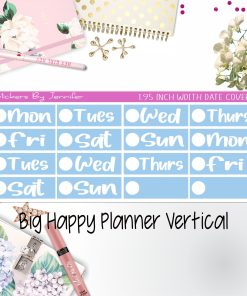 Date Covers 1.95 inch Width Quarter Box Labels 234 for Big Happy Planner Vertical Planner Stickers
