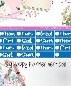 Date Covers 1.95 inch Width Quarter Box Labels 236 for Big Happy Planner Vertical Planner Stickers