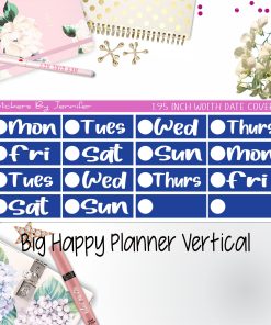 Date Covers 1.95 inch Width Quarter Box Labels 238 for Big Happy Planner Vertical Planner Stickers