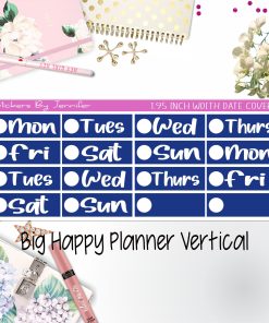 Date Covers 1.95 inch Width Quarter Box Labels 239 for Big Happy Planner Vertical Planner Stickers