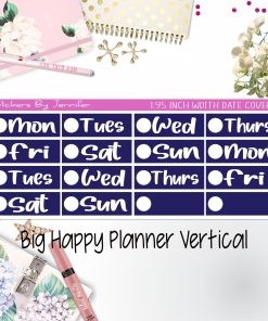 Date Covers 1.95 inch Width Quarter Box Labels 240 for Big Happy Planner Vertical Planner Stickers